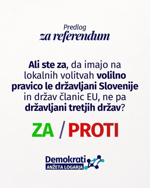 O volilni pravici na lokalnih volitvah naj odločijo državljani